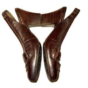 👠🧥 BORN Leather Slingback Clogs Brown Comfort Mule Quiet Luxury 9.5 / 41